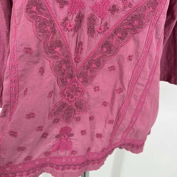 Soft Surroundings Coconut Dreams Mellow Mauve Embroidered Tunic Top M - Picture 6 of 13